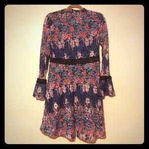 Floral Print Bell Sleeve Dress